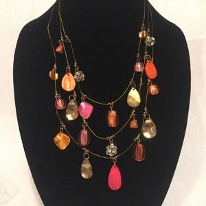 Lane Bryant Statement Layer Necklace Peach Orange